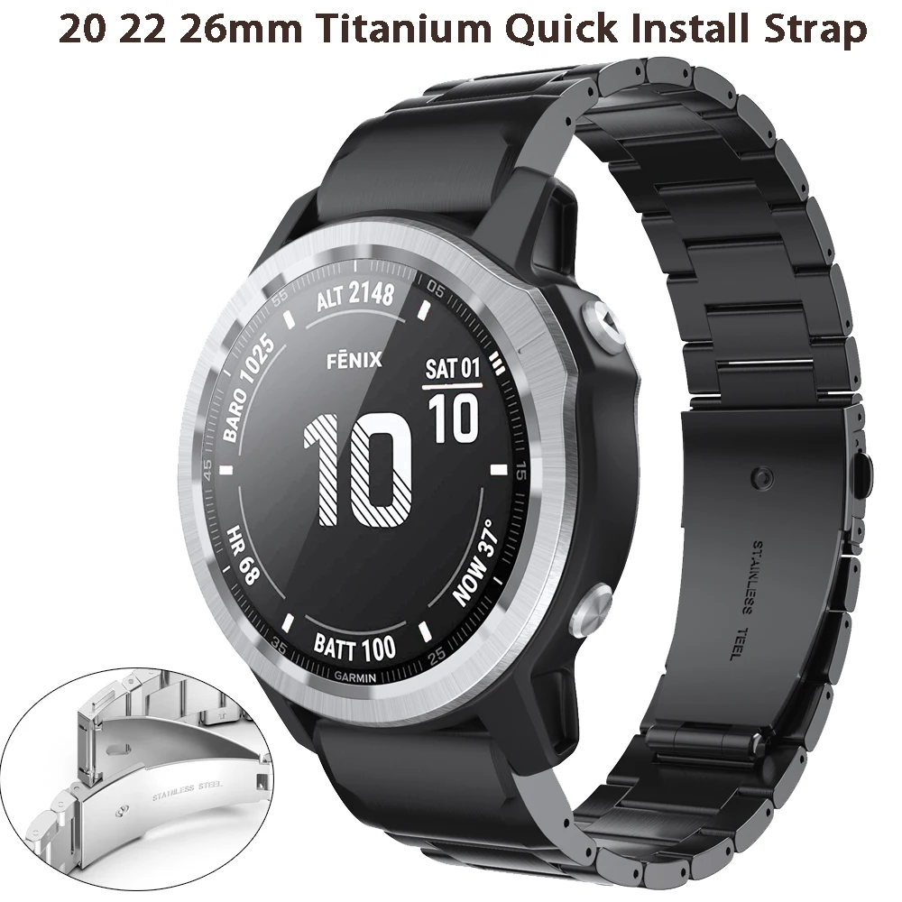 

for Garmin 22mm 26mm Quickfit Titanium Straps Fenix 7X 6X 7 6 5S 5 5X 7S 6S Descent MK1 MK2 Epix Gen 2 Wristband Accessories