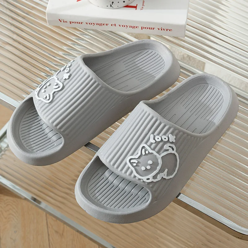 2023New Women's Soft Sole Slippers Summer Outdoor Beach Thick Sole Sandals Bathroom Anti slip Slippers EVA Large shoes for women