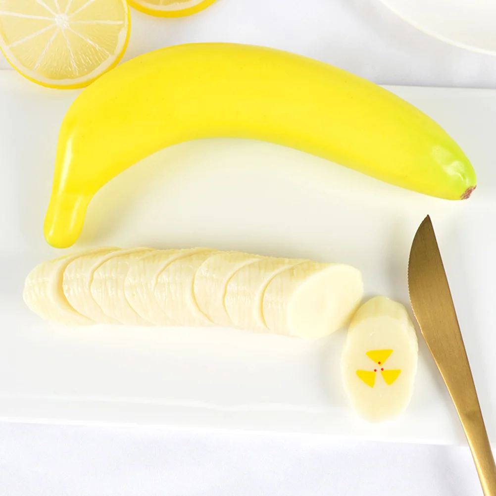 

10 Pcs Artificial Fruit Simulated Banana Bananas Simulation Model Slice Pvc Fake Kitchen Table Centerpieces Student