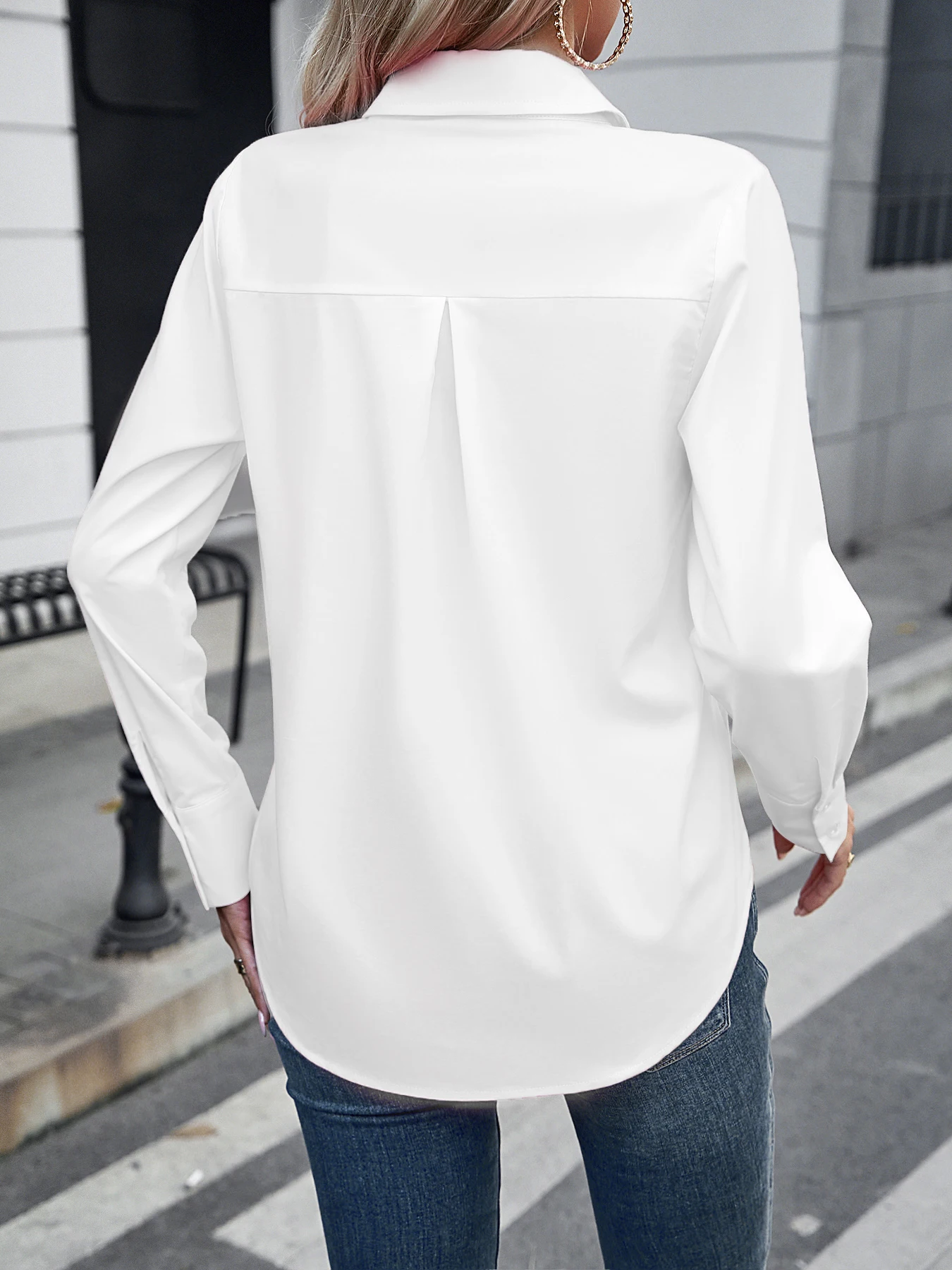 Женская блузка в офисном женском стиле из сукновой ткани неэластичный