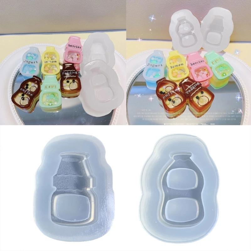 

R3MC Bottle Ornament Silicone Epoxy Resin Mold DIY Keychain Pendant for Bag Decor