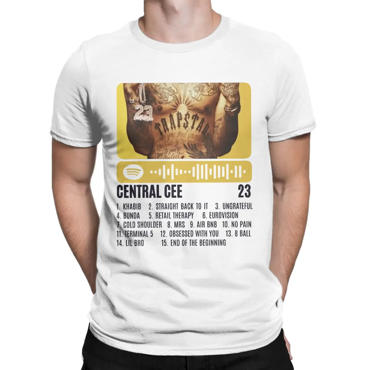 

Central Cee UK Drill Poster 23 Album Trapstar Men's clothing Fun Pure Cotton Tees Crewneck Short Sleeve T Shirt Original Tops