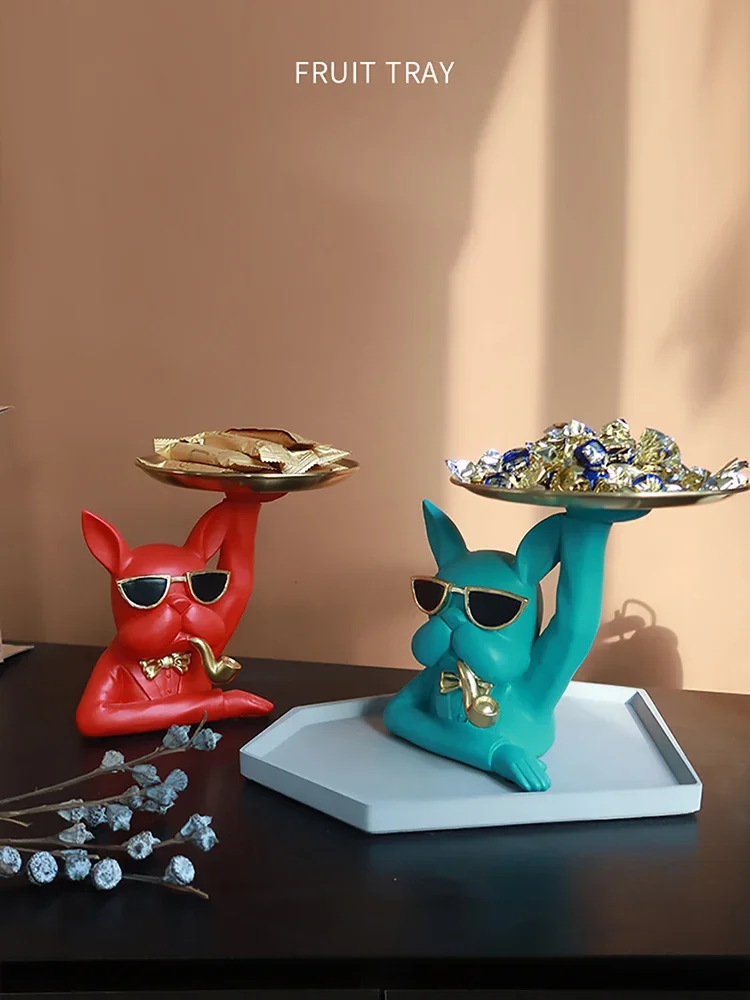 Роскошная Фруктовая тарелка в скандинавском стиле фигурка бульдога украшения