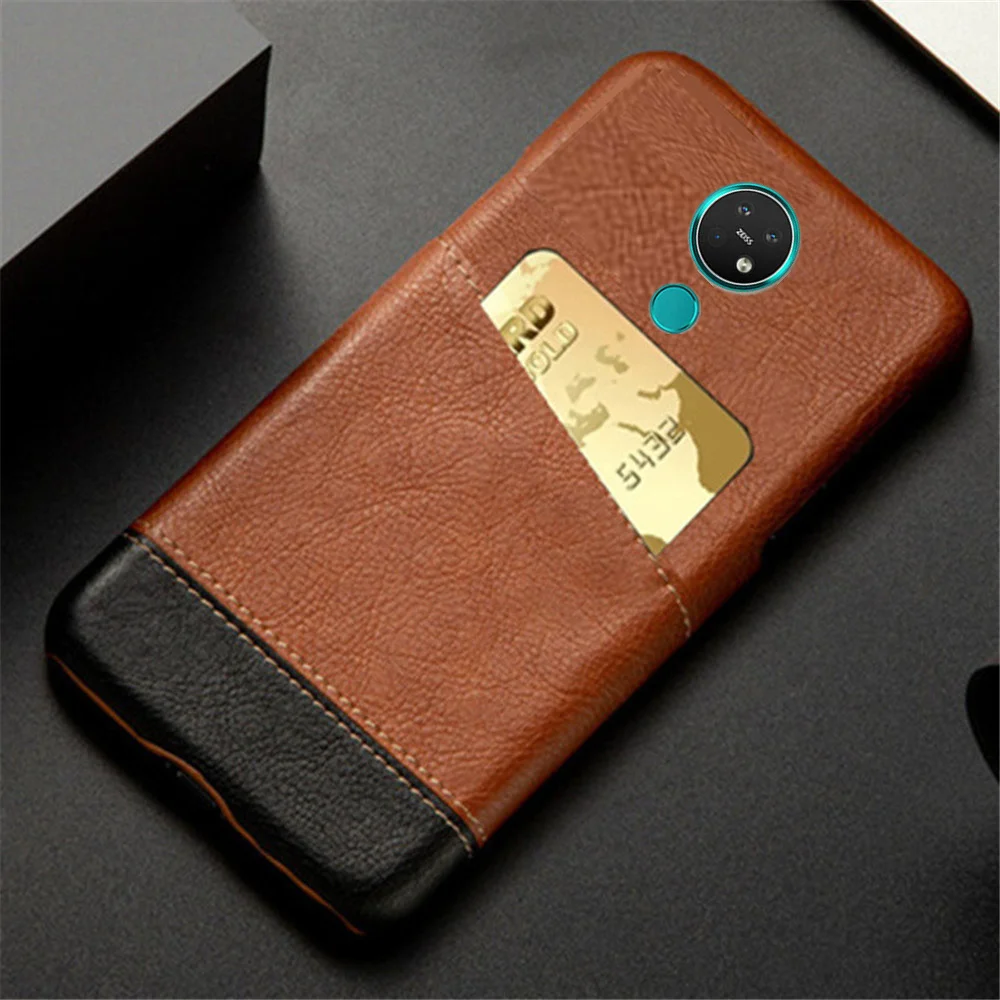 

For Nokia 7.2 Case Card Slot Holder Mixed Splice PU Leather Cover for Nokia 6.2 7.2 TA-1196 TA-1181 Case for Nokia7.2 Nokia6.2