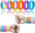 Игрушки-антистресс для детей, 6 шт., пузырьки, браслет с регулировкой яркости, игрушка для декомпрессии, взрослые, органические игрушки для детей