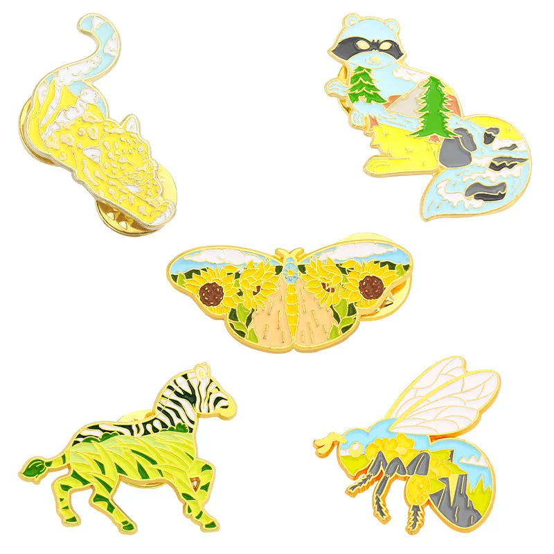 

Alloy Animal Series Pins Cartoon Cute Colorful Butterfly Fly Backpack Clothing Accessories Alloy Enamel Lapel Pins Brooch Badge
