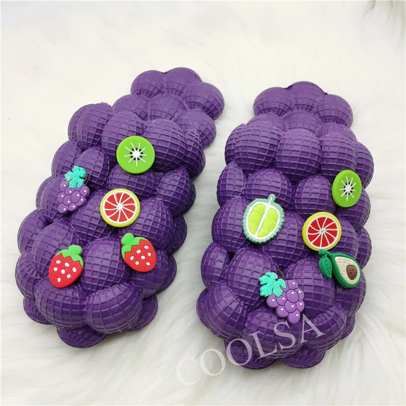 

New Arrival Women Personality Funny Bubble Slides with DIY Charms Beach Bubble Sandals Massage Slippers Creative Couples Shoes