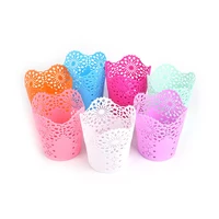 1pc storage organizer hollow rose flower pen case pencil stand container stationary study round pen holders