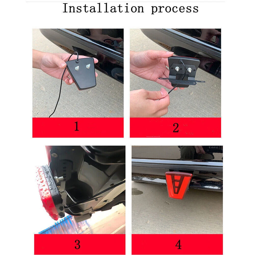 

Signal Lights Brake Signal Lamp Lights Fog Lamp LED Rear Red Safety Stop Tail Third Brake Lamp Triangle Universal