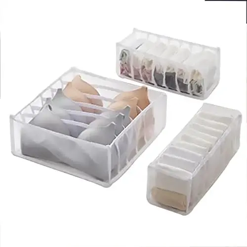 

Organizador de Cajones de 3 Piezas, Caja de Almacenamiento de Malla Plegable, Organizador de Jeans, Lavable Almacenamiento Cajó