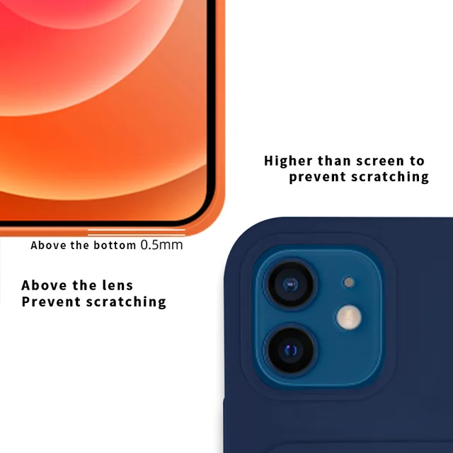 Phone Case for Apple iPhone 14 13 11 12 pro max mini 7 8 plus XR XS X SE 2020 cover Original cases Card Bag Soft Liquid Silicone 4