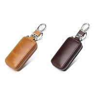 leather motor vehicle key bag european and american retro waist hanging mens first layer cowhide car key bag
