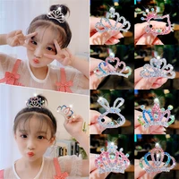new children tiaras crowns small kids girls rhinestone crystal crown heart princess party accessiories hair jewelry ornaments