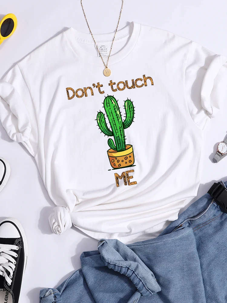 

Don'T Touch Me Kawaii Cactus T Shirts Women Street Casual T-Shirt Hip Hop Creativity Short Sleeve Summer Breathable Crop Top