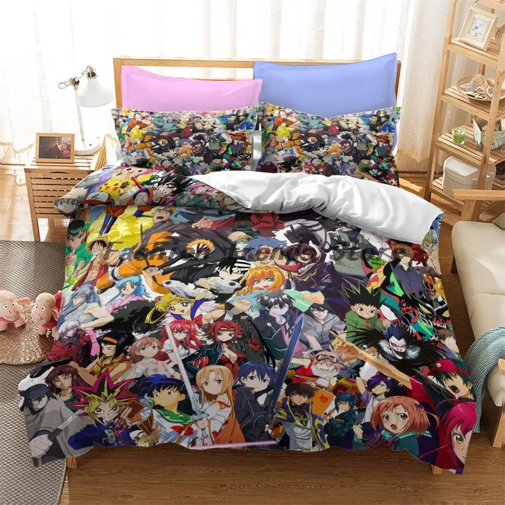 

Anime Sword Art Online Bedding Sets 3 Pieces Duvet Cover Cartoon Bedroom Kids Soft Luxury Bedclothes Boy Gifts