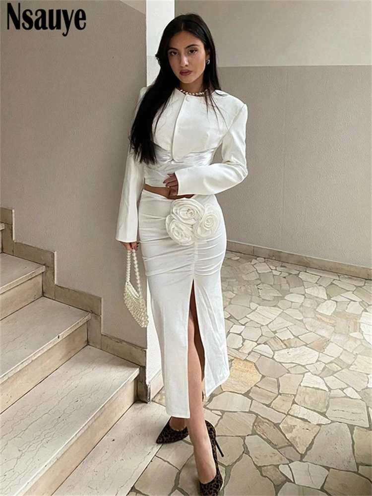 Женская Юбка-миди с длинным рукавом заниженной талией