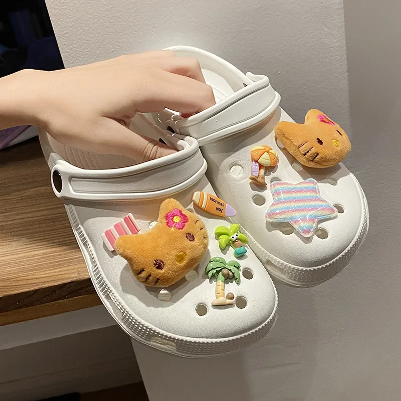 Новые туфли MINISO Hello Kitty Cat милые и очаровательные аксессуары плюшевая пряжка