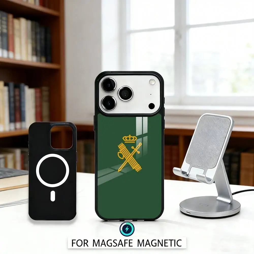 Фото Чехол для телефона S-Spanish G-Guard Civil Emblem с магнитом для iPhone 17, 16, 15, 14, 13, 12 Pro Max, совместимый с беспроводной зарядкой MagSafe №5