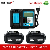 18v6ah rechargeable battery 6000mah li ion battery replacement power battery for makita bl1880 bl1860 bl1830battery4a charger