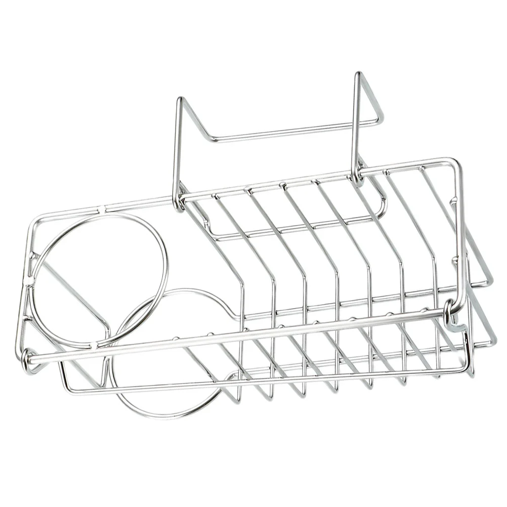 

Sponge Holder Kitchen Sink Stainless Steel Organizer Sink Tray Drainer Rack Hanging Brush Rack