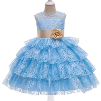 kids dress new girl princess dress sleeveless multi layer lace gauze dress girl dress wedding dress