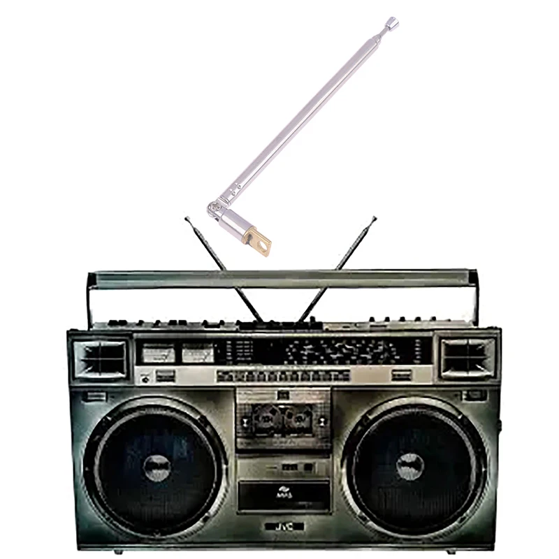 

1Pc 4 Section Telescopic Stainless Steel AM FM Radio Antenna Universal Head Speaker Radio Pull Rod