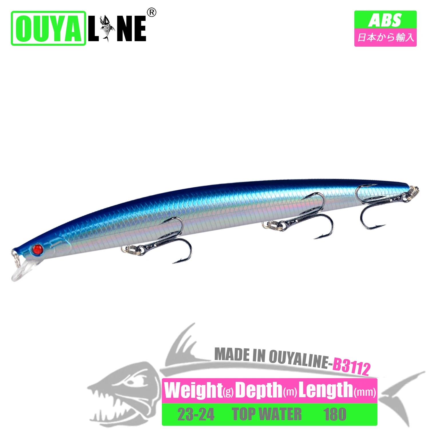 

Fishing Lure Minnow Weights 23-24g 180mm Isca Artificial Floating Topwater Wobblers Peche Accessorie Blackfish Leurre Carnassier