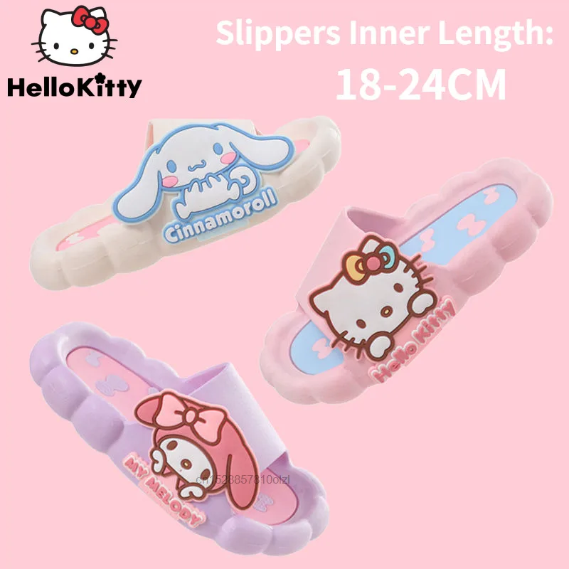 

Kawaii Sanrio Hello Kitty Slippers My Melody Cinnamoroll Cartoon Non-Slip Bath Sandals Summer Shoes Children Girl Indoor Home