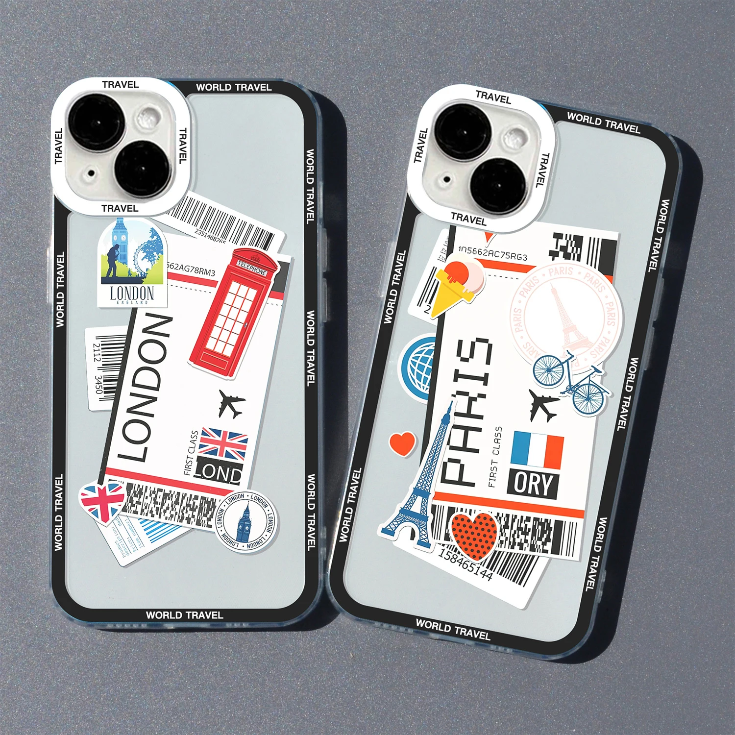 

World City Travel Ticket New York London Tokyo Moscow Phone Case For iPhone 14 13 12 11 Pro Max Mini XS X XR SE 7 8 Plus Cover