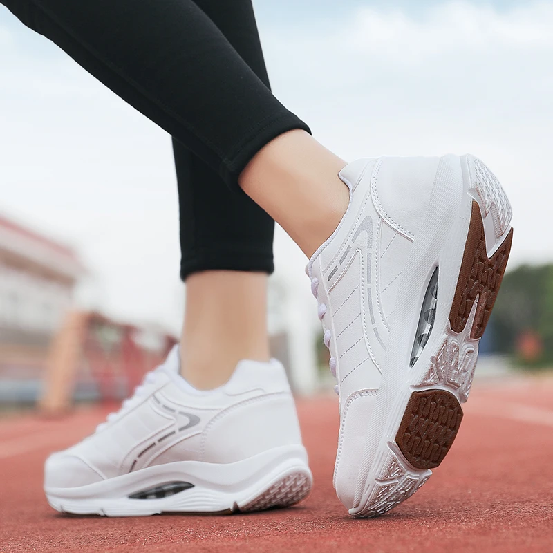 Women's Sneakers Air Cushion Walking Shoes Comfortable Sports Tennis Shoes Fitness Casual Platform Wedges Casual Shoes
