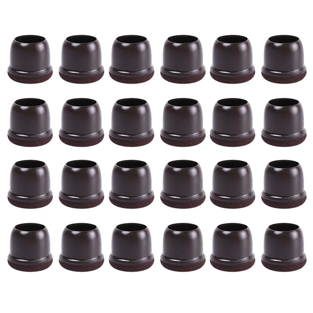 

24Pcs Chair Leg Floor Protector TPE Round Furniture Leg Plug Protector Felt Bottom Non Slip Pads Caps Table Feet Mats -S