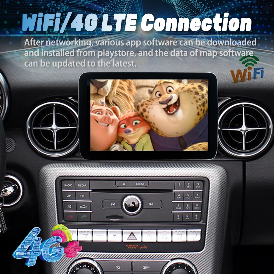 Автомагнитола на Android 12 экран для Benz SLC 43 AMG SLK SLC300 SLC200 SLC260 SLK350 SL350 R172 GPS Carplay