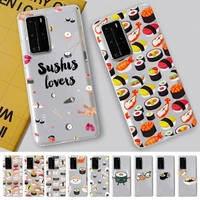food sushi phone case for huawei p 20 30 40 pro lite psmart2019 honor 8 10 20 y5 6 2019 nova3e