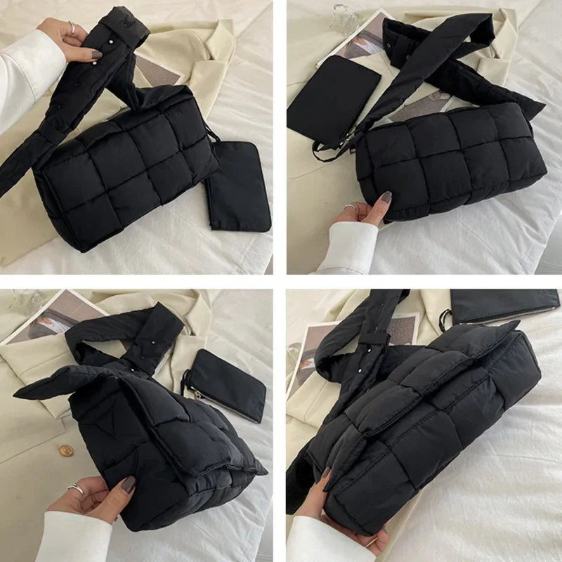 Роскошная нейлоновая сумка женская высокого качества из губки новинка 2024 через