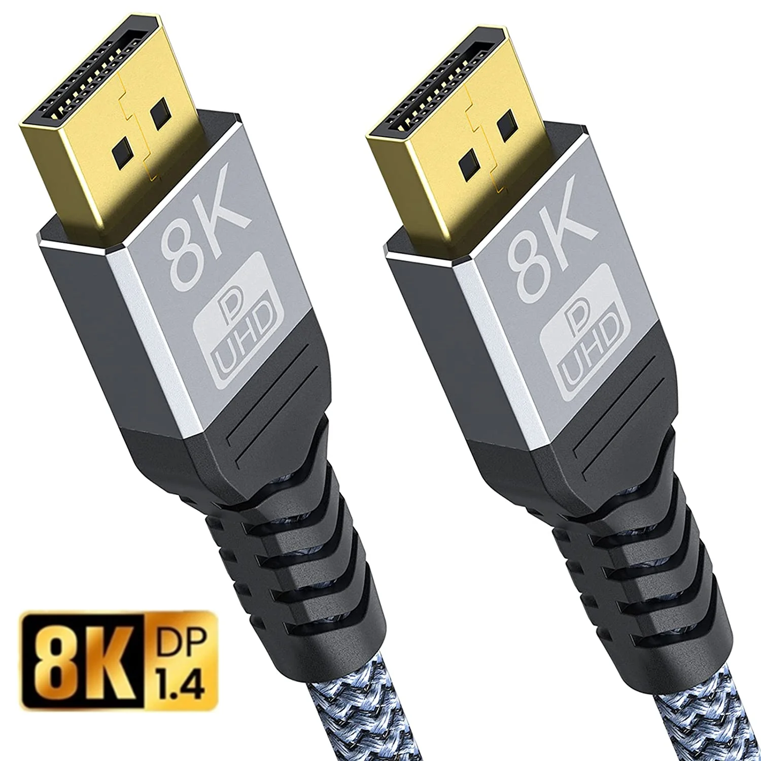

Nylon Braided Displayport Cable DP 1.4 8K@60Hz 4K@144Hz 32.4Gbps HDR VESA Certifie for Gaming Monitor Laptop PC