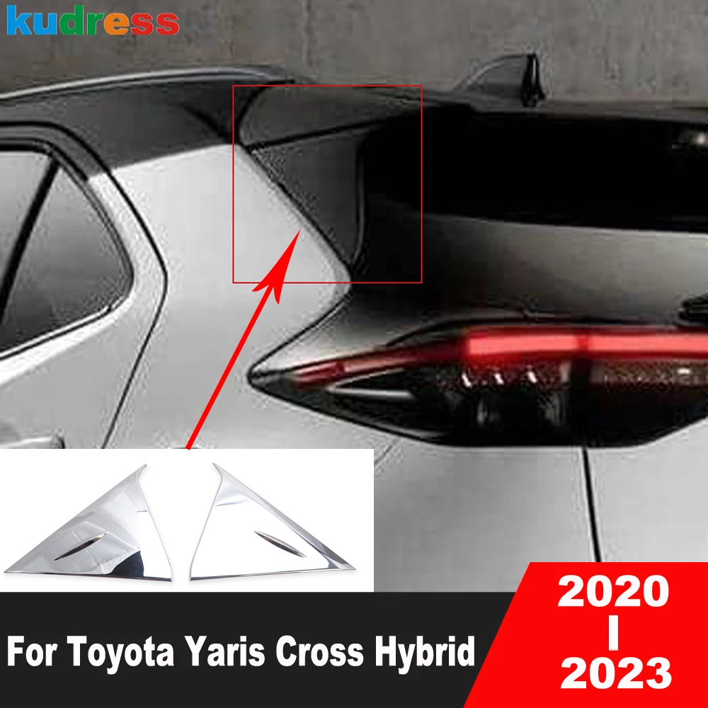 

Накладка на заднее стекло для Toyota Yaris Cross Hybrid 2020 2021 ABS, хромированная накладка на заднее окно, аксессуары для стайлинга автомобиля, 2 шт.