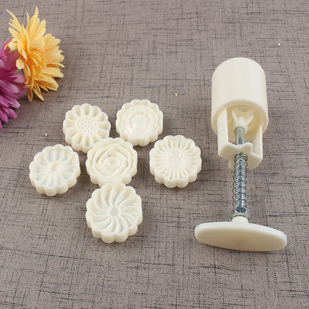 

Mooncake Cake Mould Moon Mold Cookie Press Baking Stamp Stamps Hand Set Handmade Fondant Maker Molds Diy Biscuit Flower Pressed