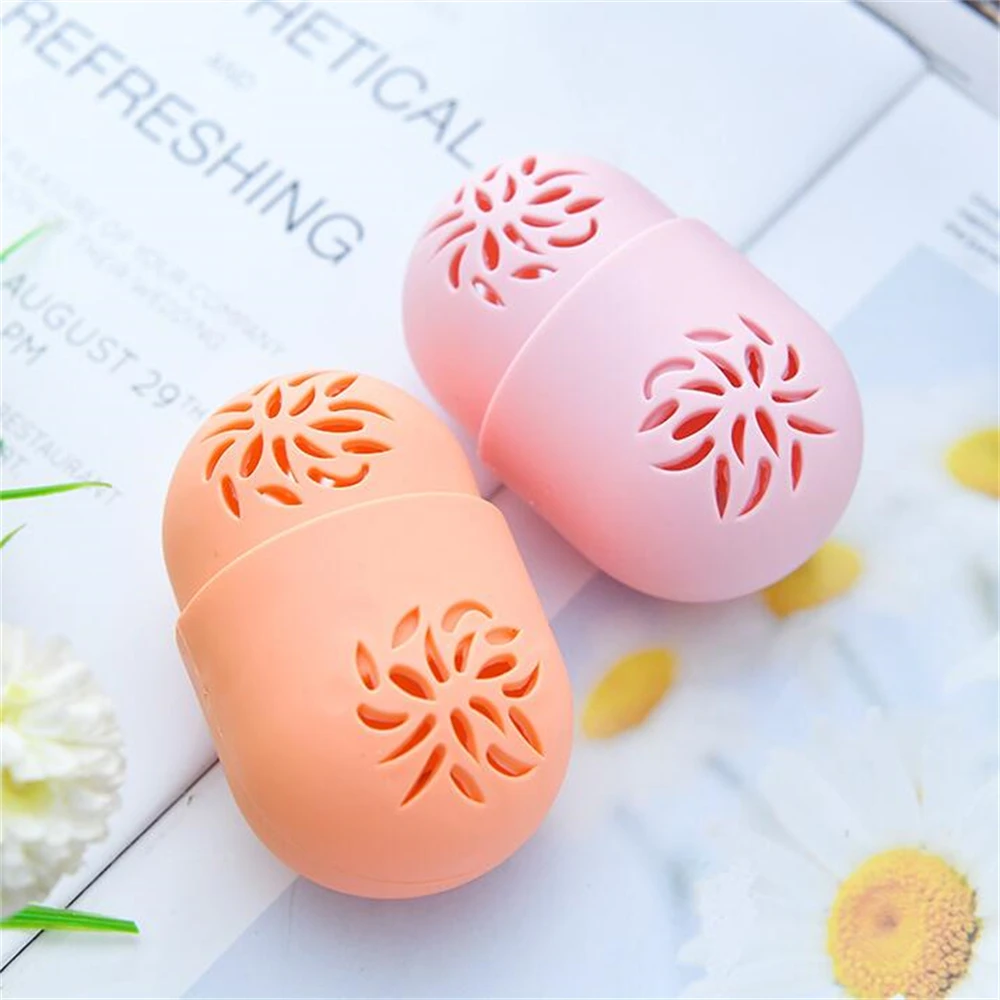 1PC Portable Makeup Blender Holder Beauty Sponge Storage Box Soft Silicone Cosmetic Puff Cleaning Drying Case Make Up Tool