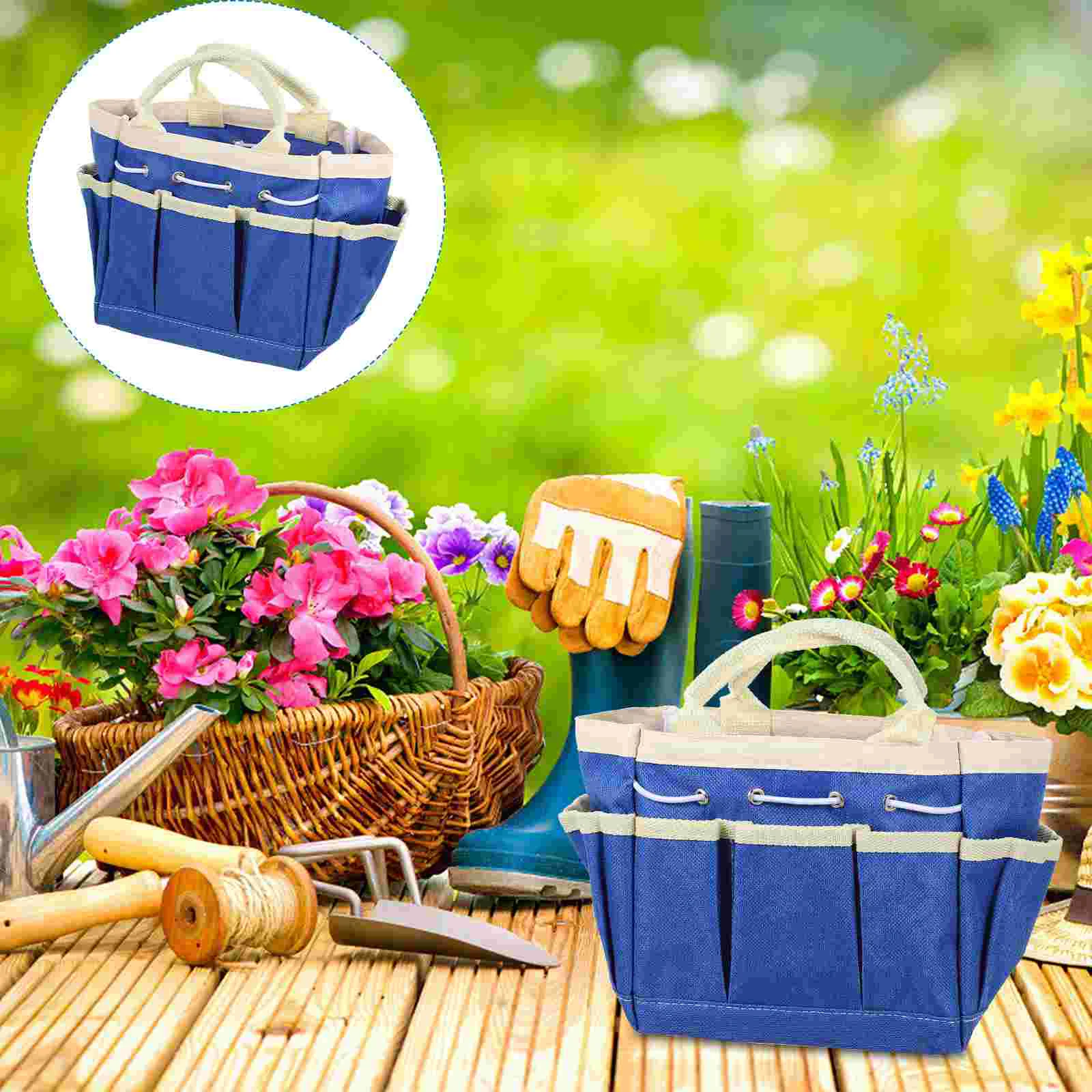 

Tool Garden Tote Portable Organizer Carrier Storage Gardening Container Outdoor Cloth Canvas Tools Carry Blower Leaf Pouch