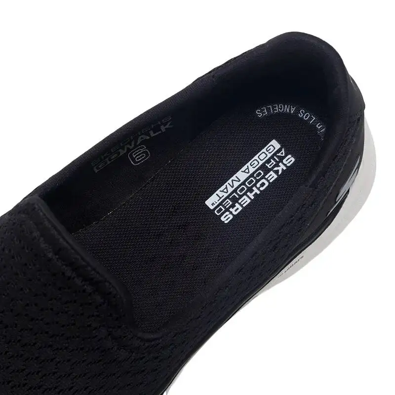 Фото Новые повседневные дышащие женские туфли-балетки Skechers с низким вырезом 124523-Bkw №4