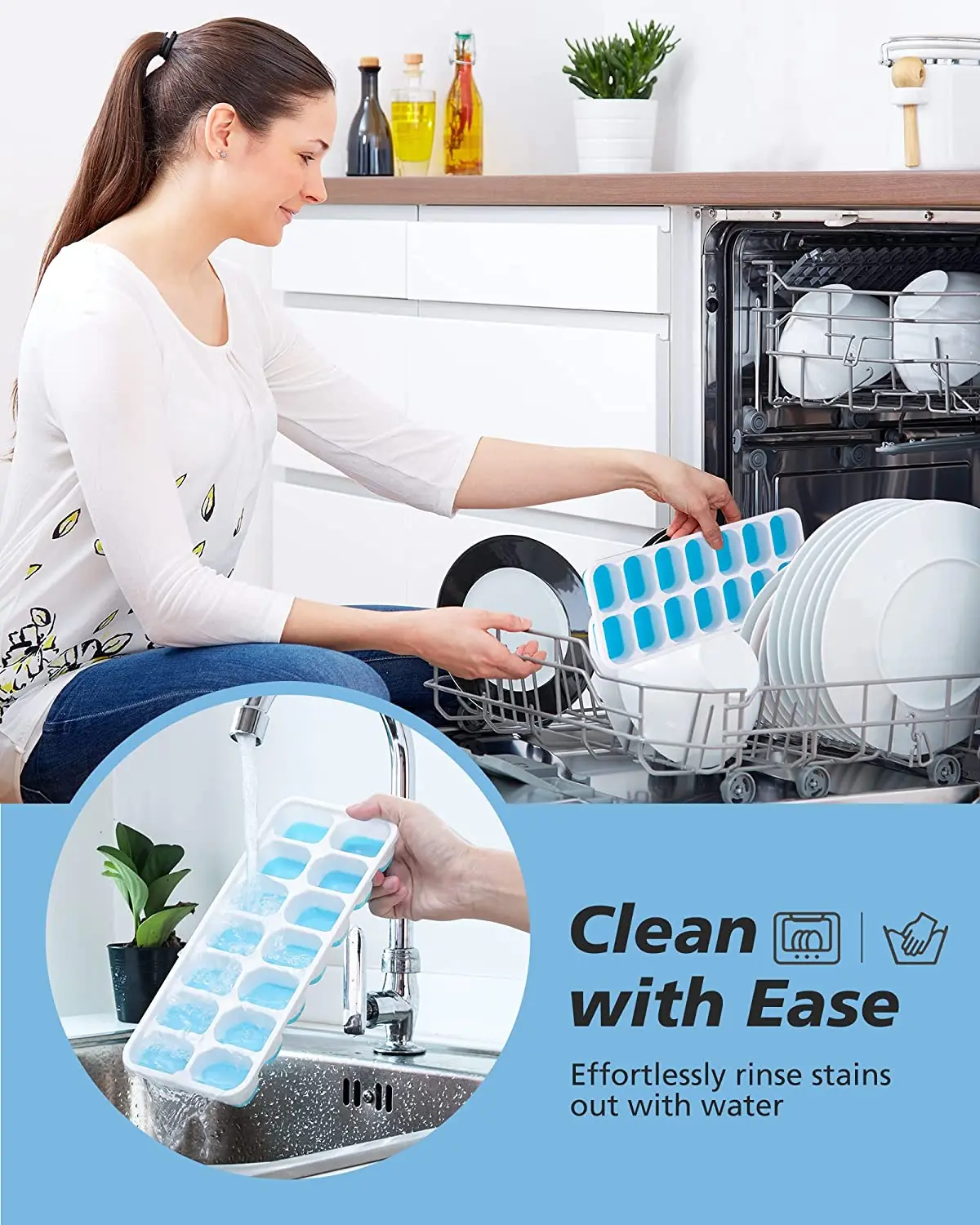 Лотки для кубиков льда силиконовый лоток со съемной крышкой легко снимаемые