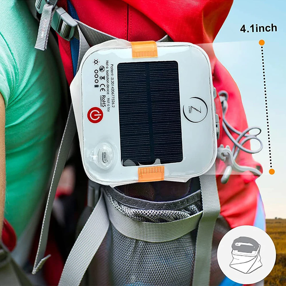 solar camping lantern inflatable camping portable lamp phone charger usb rechargeable emergency outdoor light portable lantern free global shipping