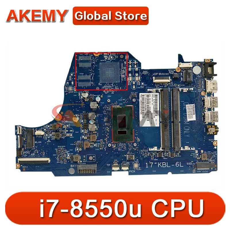 

Материнская плата для ноутбука HP 17-by0xxx 17-by00 Series 6050A2982701 L22735-601 i7-8550u DDR4 UMA с интегрированной графикой