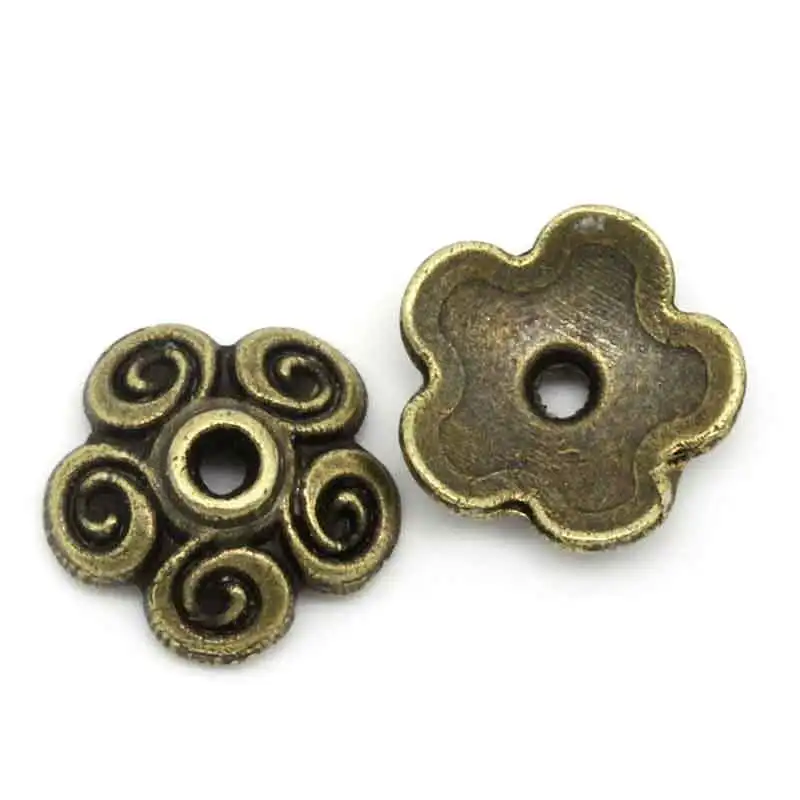 

DoreenBeads Handmade Beads Caps Flower Antique Bronze(Fits 12mm-16mm Beads) DIY Necklace Jewelry Findings 10mmx10mm,20-100PCs