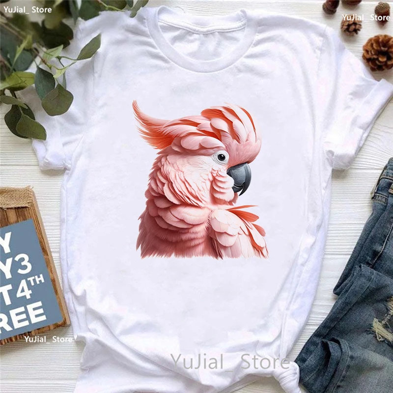 Футболка Moluccan с принтом какаду белая футболка забавными птицами для девочек