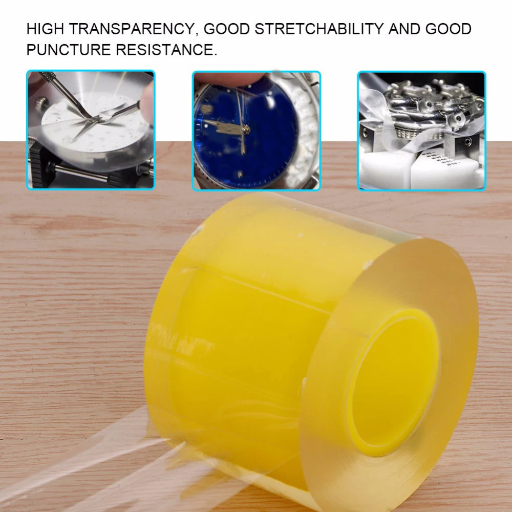 80MM Transparent Anti-Static Protective Film Watch Jewelry PVC Film Tape Watch Part Repair Tool Accessory for Watchmaker