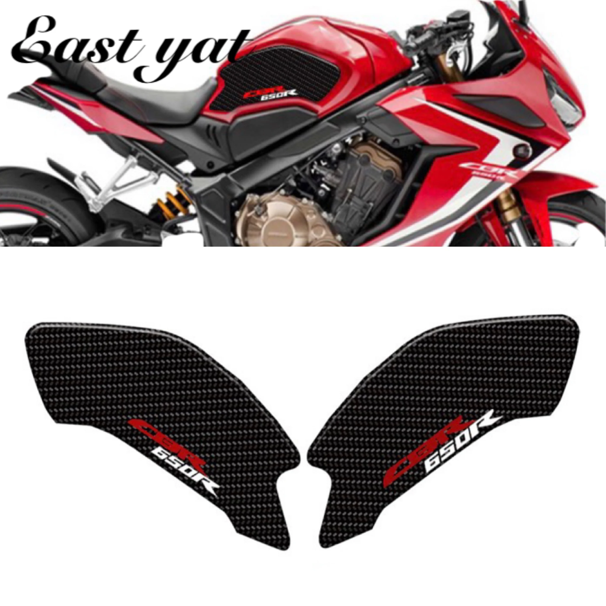 

Для Honda CBR650R CBR650 R CBR 650R 2019 2020 2021 2022 мотоциклетный топливный бак боковая прокладка наклейка против царапин углеродное волокно 3D наклейка