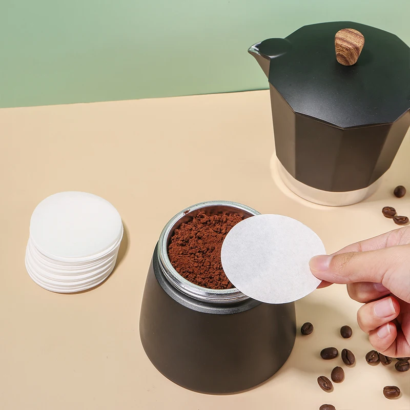 

No Additives Filter For Coffee Maker 100 Sheets A Pack Filter Paper Pot Method Press Pot Round Ice Drop Moka Pot Filter Paper