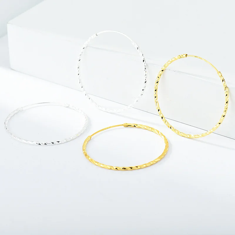 Женские серьги-кольца из серебра 925 пробы