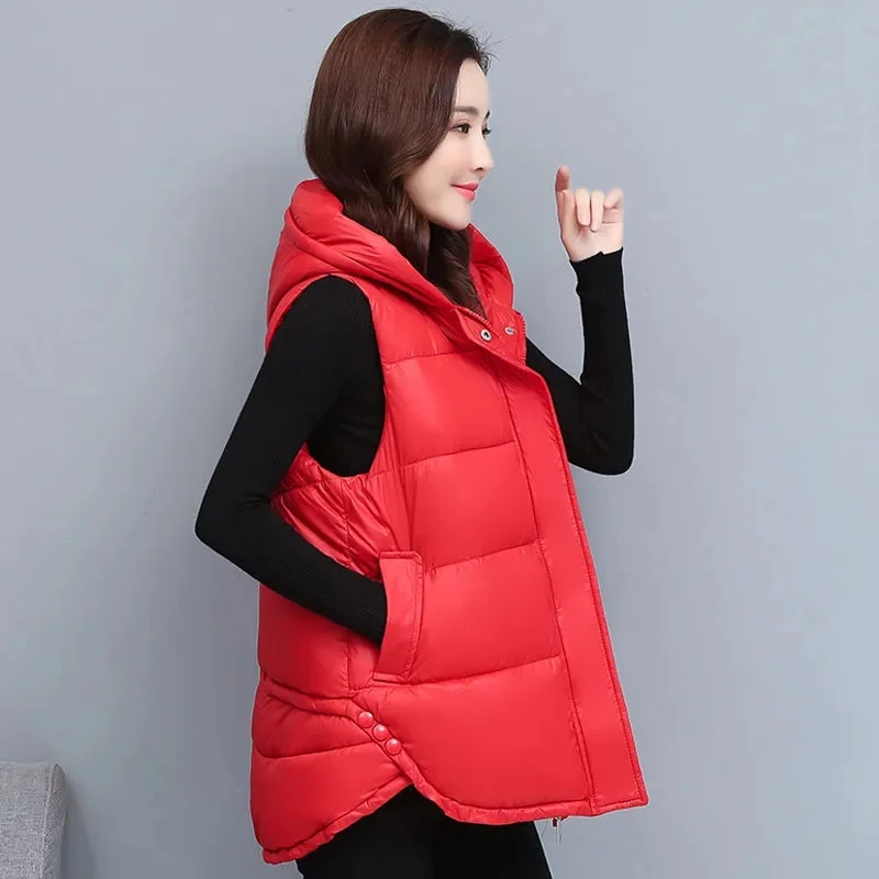 

Down Cotton Vest Women Short 2022 Autumn Winter New Korean Version of The Cotton Vest Outer Wear Vest Female Waistcoat Trendy
